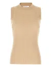 Sportmax Sleeveless Ribbed Knit Top In Neutrals