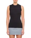 Sportmax Ribbed Knit Top With Crew Neckline In Black