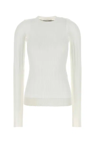 Sportmax Ribbed Nylon Blend Sweater In White