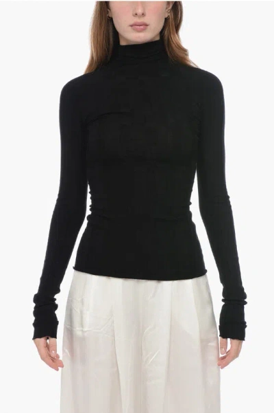 Sportmax Flavia Turtleneck Long-sleeved Jumper In Black