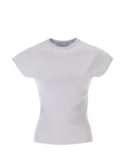 Sportmax Spxsamba Ribbed Viscose Jumper In Blue