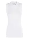 Sportmax Ribbed Tank Top Drop Stitching In White