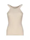 Sportmax Ribbed Sleeveless Top In Beige