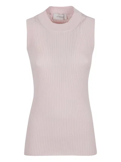 Sportmax Tione Ribbed Cotton Tank Top In Pink