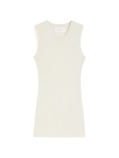 Sportmax Ribbed Tank Top In Neutral