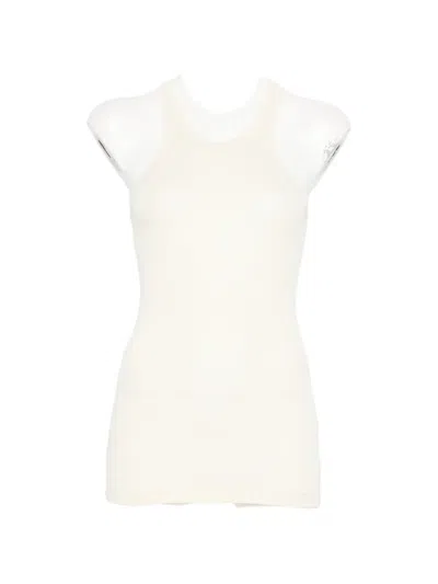 Sportmax Ribbed Tank Top In White