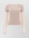 Sportmax Ribbed Texture Sheer Long Sleeves Top