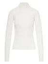 Sportmax Wool Ribbed Turtleneck Sweater In White