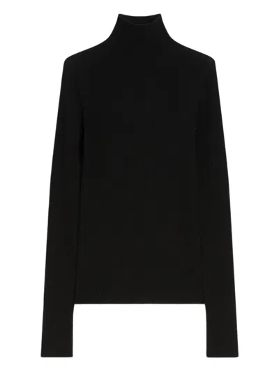 Sportmax Ribbed Turtleneck Top In Black