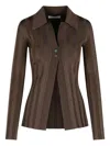 Sportmax Striped Viscose Cardigan Long Sleeves In Brown