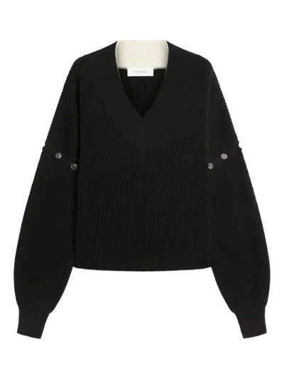 SPORTMAX RIBBED V-NECK SWEATER