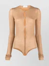 Sportmax Ribbed Slim Fit Bodysuit With Button Closure