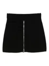 Sportmax Ribbed Zip-front Mini Skirt In Black