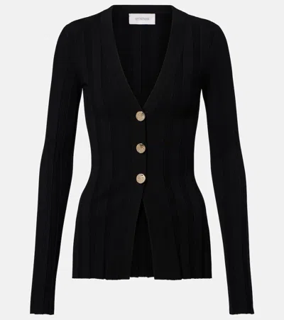 Sportmax Ribbed-knit Cardigan In Black