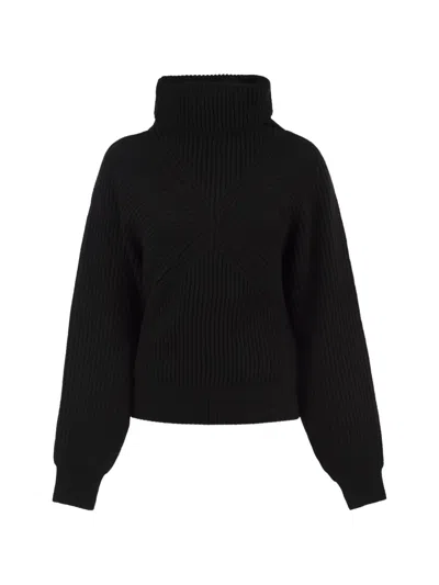Sportmax Ribbed-knit High-neck Sweater In Multi