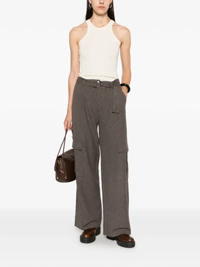 Sportmax Ribbed-knit Tank Top In Gray