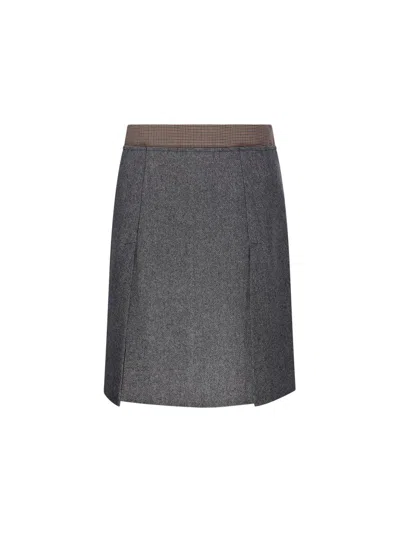 Sportmax Riga Tweed Midi Skirt In Black
