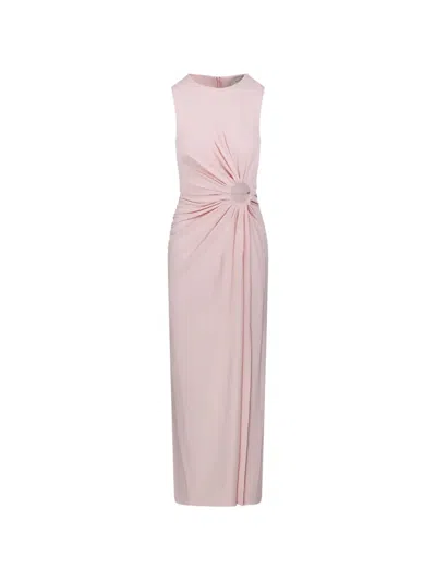 Sportmax Ring-detail Draped Maxi Dress In Pink