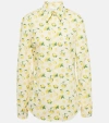 Sportmax Riva Printed Cotton Shirt In Yellow