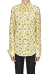 Sportmax Contoured Yoke Print Shirt In Cream