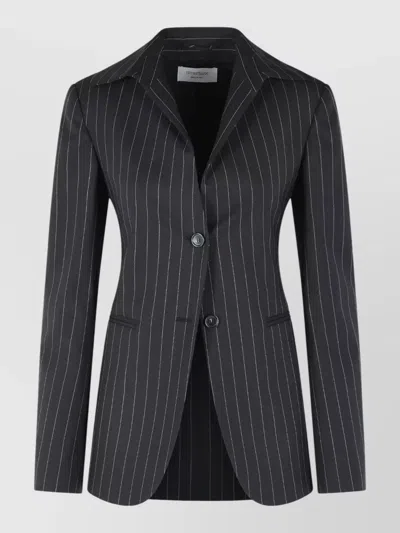 Sportmax Rive Fitted Blazer Virgin Wool Blend In Blue