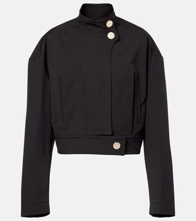 Sportmax Riviera Oversized Cotton Bomber Jacket In Black