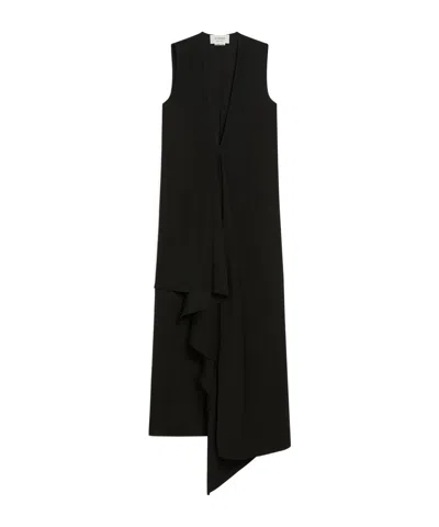 SPORTMAX SPORTMAX ACLINE1234 ASYMMETRIC V-NECK DRESS