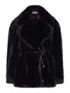 Sportmax Rosaria Coat With Belted Jacket In Black