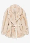 Sportmax "rosaria" Jacket In Ecofur In Nude