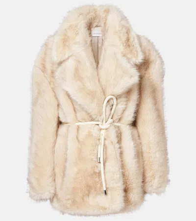 Sportmax Rosaria Faux Fur Coat In Neutral