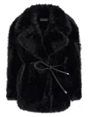 Sportmax Rosaria Teddy Short Coat In Black