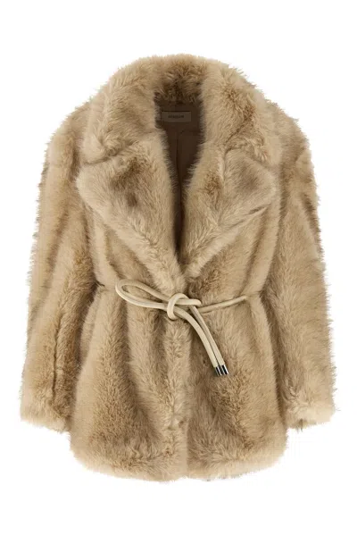 Sportmax Rosaria Fur Beige In Brown