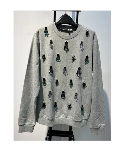 Sportmax Round Collar Long Sleeve Sweater In Gray