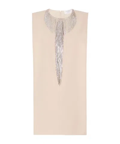Sportmax Fringe-detail Sleeveless Mini Dress In Pink