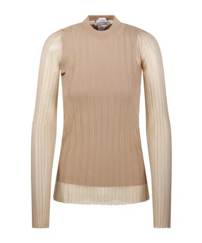 Sportmax Round Neck Long Sleeve Knitted Sweater In Multi