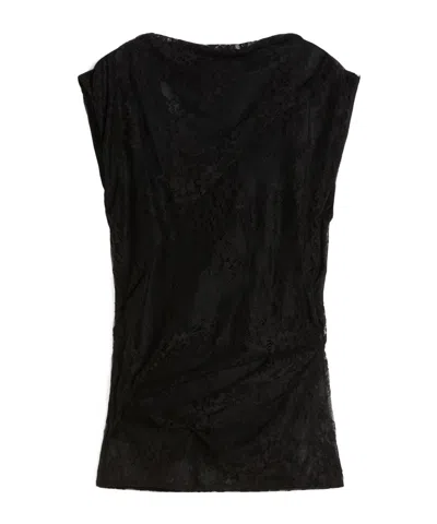 Sportmax Round Neck Sleeveless Vest In Black