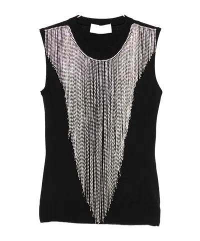 Sportmax Crine Crystal-fringe Sleeveless Top In Multi