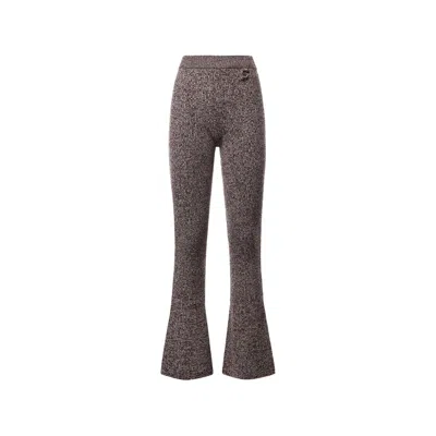 Sportmax Ribbed-knit Flared Trousers In Brown