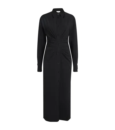 Sportmax Ruched Midi Shirt Dress In Black