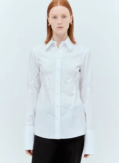 Sportmax Ruched Poplin Shirt In White