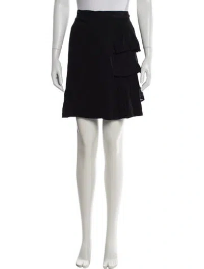 Pre-owned Sportmax Ruffle Embellishment Knee-length Skirt In Black