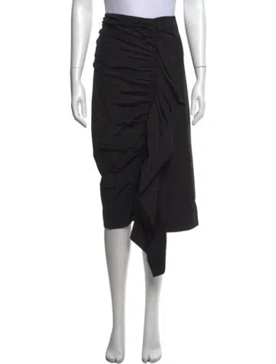 Pre-owned Sportmax Ruffle Embellishment Midi Length Skirt In Black
