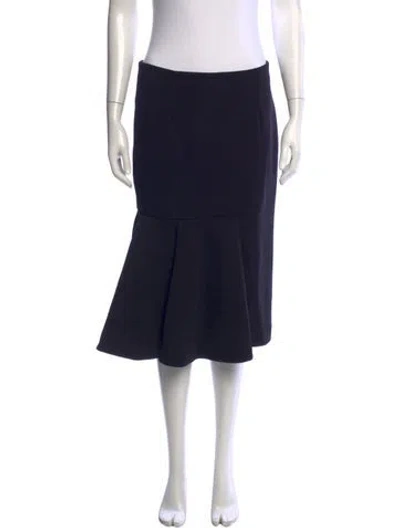 Pre-owned Sportmax Ruffle Embellishment Midi Length Skirt In Black