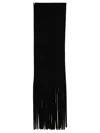 Sportmax Long Scarf With 'avocado' Fringes In Black