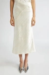 Sportmax Ruta Creased Satin Midi Skirt In White