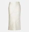 Sportmax Satin Textured Midi Skirt In White