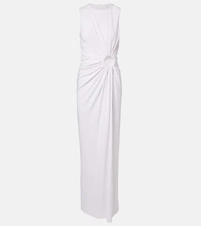 Sportmax Saletta Cutout Crêpe Jersey Maxi Dress In White