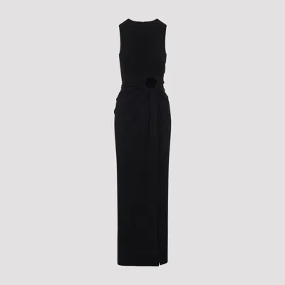 Sportmax Saletta Long Dress Stretch Viscose Cutout In Black
