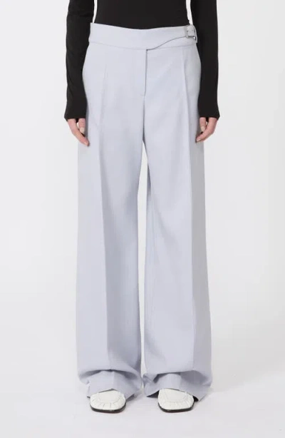 Sportmax Salita Cotton Blend Twill Wide Leg Pants In Blue
