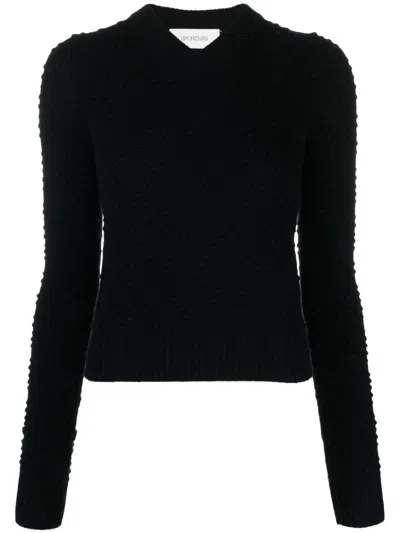 Sportmax Salve Embossed-embroidered Jumper In Black